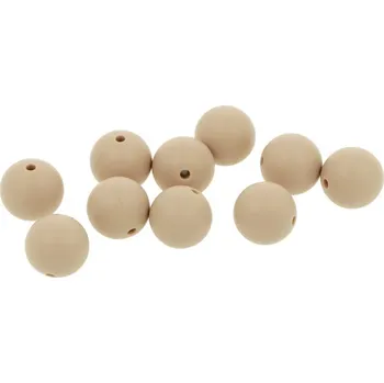 Dětské navlékací korálky Natana silikonové korálky hnědé latte 15 mm 10 kusů