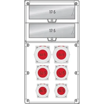 Rozvaděč Pawbol zásuvková rozvodnice R-BOX 740 (2x63A/5,2x32A/5, 2x16A/5), B.18.740-2