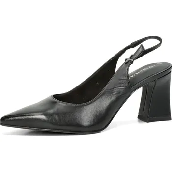 Dámská móda Tamaris dámské kožené lodičky s otevřenou patou - černé