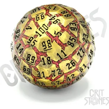 Příslušenství k deskovým hrám Q Workshop Kostka D100 - Lava Orb - kovová