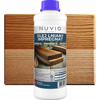 Olej na dřevo PŘÍRODNÍ IMPREGNACE na dřevo 100% Lněný olej 1L Nuvio