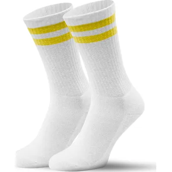 Pánské ponožky Tenisové ponožky Mr Socks dětské - žluté proužky - vel. 32 - 36 sublimace termotransfer