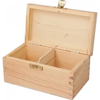 Dárková krabička Dřevia Dřevěná krabička na čaj se zámkem - 2 přihrádky
