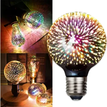 Žárovka LED dekorační žárovka E27 G80 5W 3000K s efektem ohňostroje