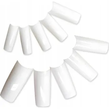 50x Tipy francouzské manikúry bílé s krátkou kapsičkou