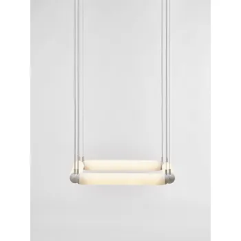 Brokis Závěsné svítidlo Puro Contour square 600, PC1057 Stmívání, řízení: DIM CASAMBI CBU-PWM4, Barva skla: Triplex opál, Povrchová úprava baldachýnu a montury: kov - bílý matný komaxit