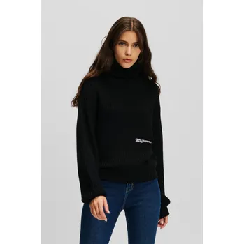 Dámský svetr ROLÁK KARL LAGERFELD JEANS KLJ OVERSIZED ROLLNECK SWEATER BLACK