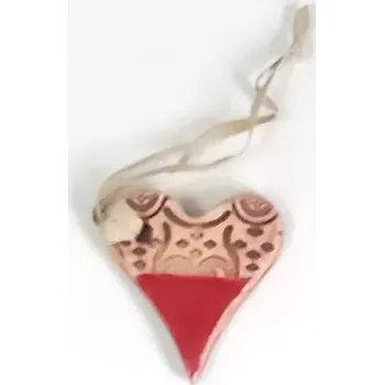 DANETA - chráněná dílna Keramika závěsná srdíčko červené