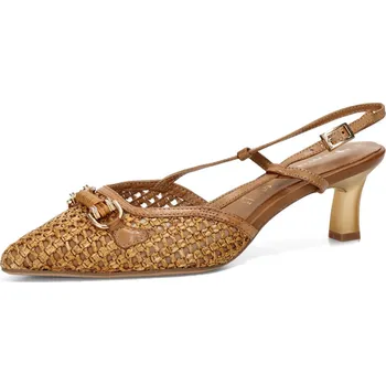 Dámská obuv Tamaris dámské stylové lodičky s otevřenou patou - koňakové