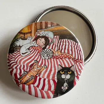 Kosmetické zrcátko větší zrcátko 75 mm s měkkým látkovým pytlíčkem Když nemůžu spát