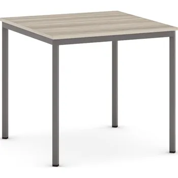Jídelní stůl B2B Partner Jídelní stůl, 80x80 cm, tmavě šedá podnož, dub přírodní