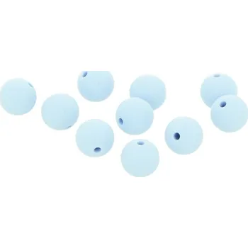 Dětské navlékací korálky Natana silikonové korálky pastelově modré 12 mm 10 kusů