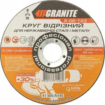Řezný kotouč Kotouč řezný na kov a nerez 125*1,2*22,2 mm PROFI +30 GRANITE
