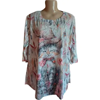 Halenka s kočkou s kloboukem novinka 2025, Velikost: Velikost XXL