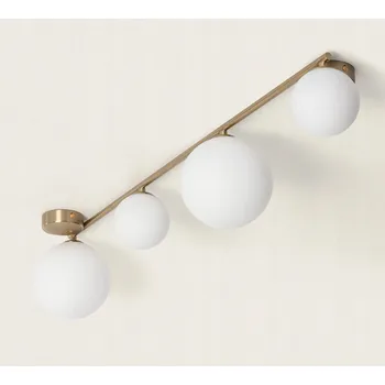 Stropní svítidlo z kovu a skla Moonlight 4xG9 mléčné mosazné