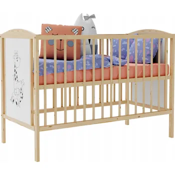 Dětská postýlka Dřevěná postýlka Miminko BAJKA BOROVICE 120 x 60 cm hnědá