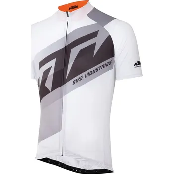cyklistický dres Dres KTM ZÁVODNÍ LINE III JERSEY RACE SHORTSLEEVE, WHITE/GREY/ORANGE L