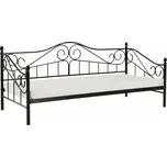Kovová postel, černá, 90x200, DAINA