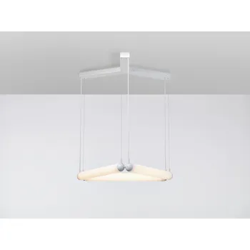 Brokis Závěsné svítidlo Puro Contour triangle 800, PC1118 Stmívání, řízení: DIM CASAMBI CBU-PWM4, Barva skla: Triplex opál, Povrchová úprava baldachýnu a montury: kov - bílý matný komaxit