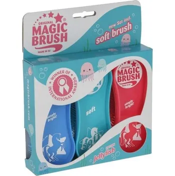 Čištění pro koně AMA Kartáč plastový na čištění MagicBrush set Barva: JellyFish