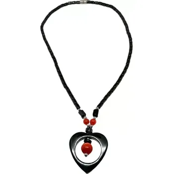 Náhrdelník Hematitový náhrdelník magnetický se srdíčkem