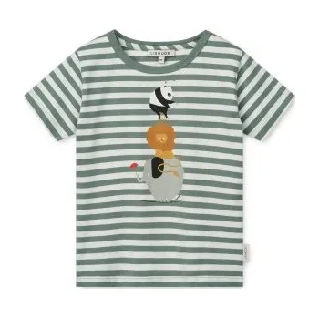 Pánské tričko Liewood Apia Tričko s krátkým rukávem - Circus/Stripe Peppermint/Creme de la Creme, vel. 92