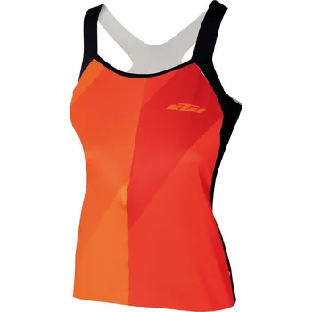 cyklistický dres Triko KTM DÁMSKÉ ŽERZEJOVÉ LINE BEZ RUKÁVŮ, ORANŽOVÁ/ČERVENÁ S