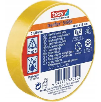 Izolační páska Izolační páska TESA 53988 žlutá 20 m x 19 mm