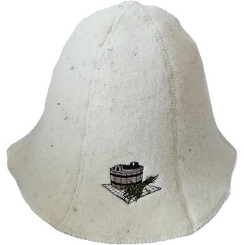 BELUTO Klobouk do sauny 100% vlna - světlý