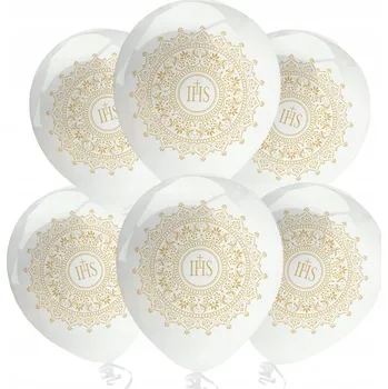 Balónek Balónky k prvnímu svatému přijímání PartyDeco IHS bílé 30 cm 6 kusů