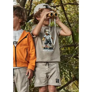 Chlapecké bavlněné kraťasy s potiskem béžové Mayoral 3224 Velikost: 9 let (134 cm)