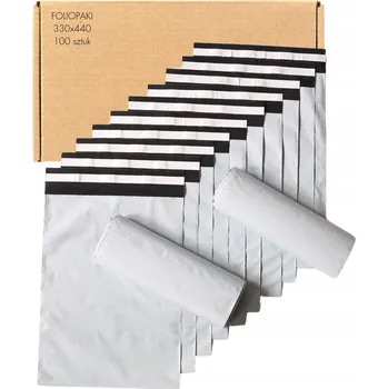 Obálka Plastové obálky 330x440+50mm, 100 ks, bílé, silné kurýrní obálky