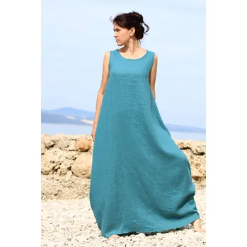 Dámské šaty Lotika Lotika české balonové maxi šaty ze lnu Premium quality 1104287