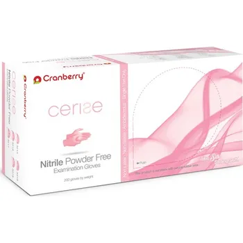 Vyšetřovací rukavice Cranberry Cerise Nitrile vyšetřovací nitrilové rukavice S (6-7) růžové, 200ks