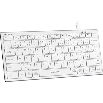 Klávesnice A4tech FX51, kancelářská klávesnice, nízkoprofilová, USB, CZ, bílá FX51-WH