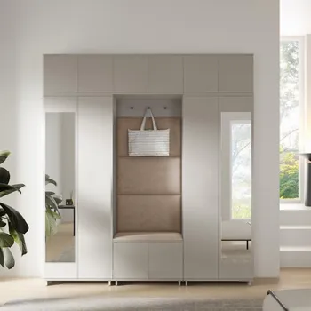 Předsíňová stěna Předsíňová stěna Bianco 2 - P/6 Barva čalounění: Béžová - Trinity 04