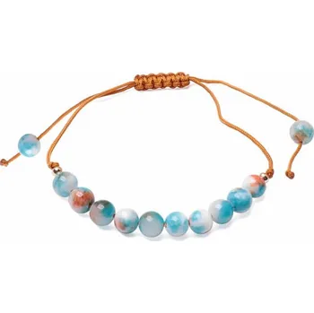 Náramek Nefertitis Jadeit modrobílý náramek stahovací obvod cca 16 až 24 cm