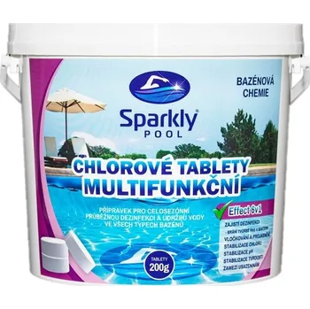 Sparkly POOL Chlorové tablety do bazénu 6v1 multifunkční 200g 25 kg