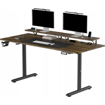 Herní stůl Ultradesk Highlander XXL s elektrickým nastavením, hnědý