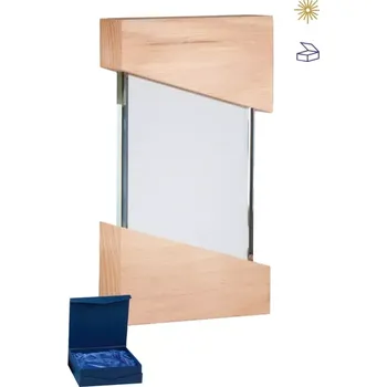 Skleněná plaketa s dřevěným podstavcem v dárkové krabičce 68180