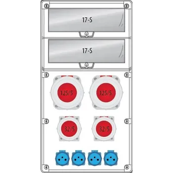 Rozvaděč Pawbol zásuvková rozvodnice R-BOX 740 (2x125A/5,2x32A/5, 4x230V), B.18.740-10