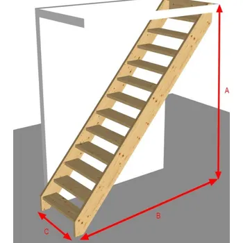 Schodiště Smrkové schody M45 - zakázkový rozměr 240 cm