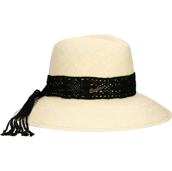 Šála Borsalino Claudette – letní klobouk z pravé panamy s háčkovanou stuhou Velikost: 57 cm (M)