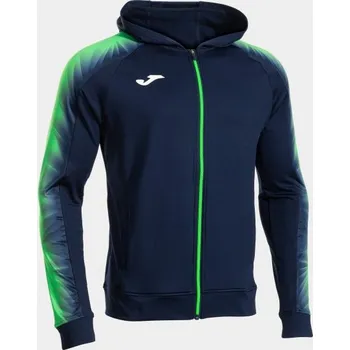Pánská/Chlapecká sportovní mikina JOMA ELITE XI ZIP-UP HOODIE NAVY FLUOR GREEN Velikost: L, Barva: NAVY-FLUOR GREEN