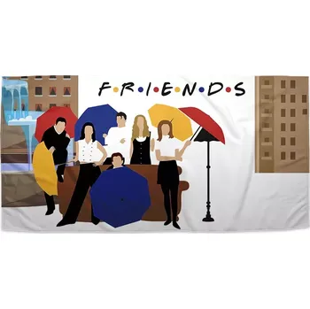 Ručník Sablio Ručník s potiskem Seriál přátelé FRIENDS Gauč u fontány - 30x50 cm