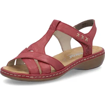 Dámské sandále DÁMSKÉ SANDÁLY RIEKER 65919-33 ČERVENÁ Barva: Červená, Velikost: 39
