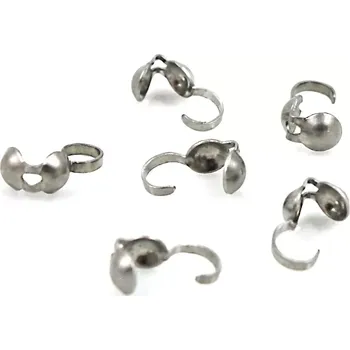 Materiál na výrobu šperku Kalota nerezová s háčkem - 10 ks