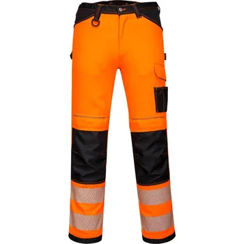 PORTWEST Lehké strečové kalhoty PW3 Hi-Vis Velikost: 28, Barva: oranžová-černá