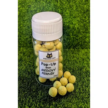 Boilies Fishing cat Medový perník 8mm 35ml Pop-Up Boilies