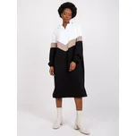 Černo-bílé midi mikinové šaty s kapucí RV-SK-7462.00-white-black Velikost: S/M